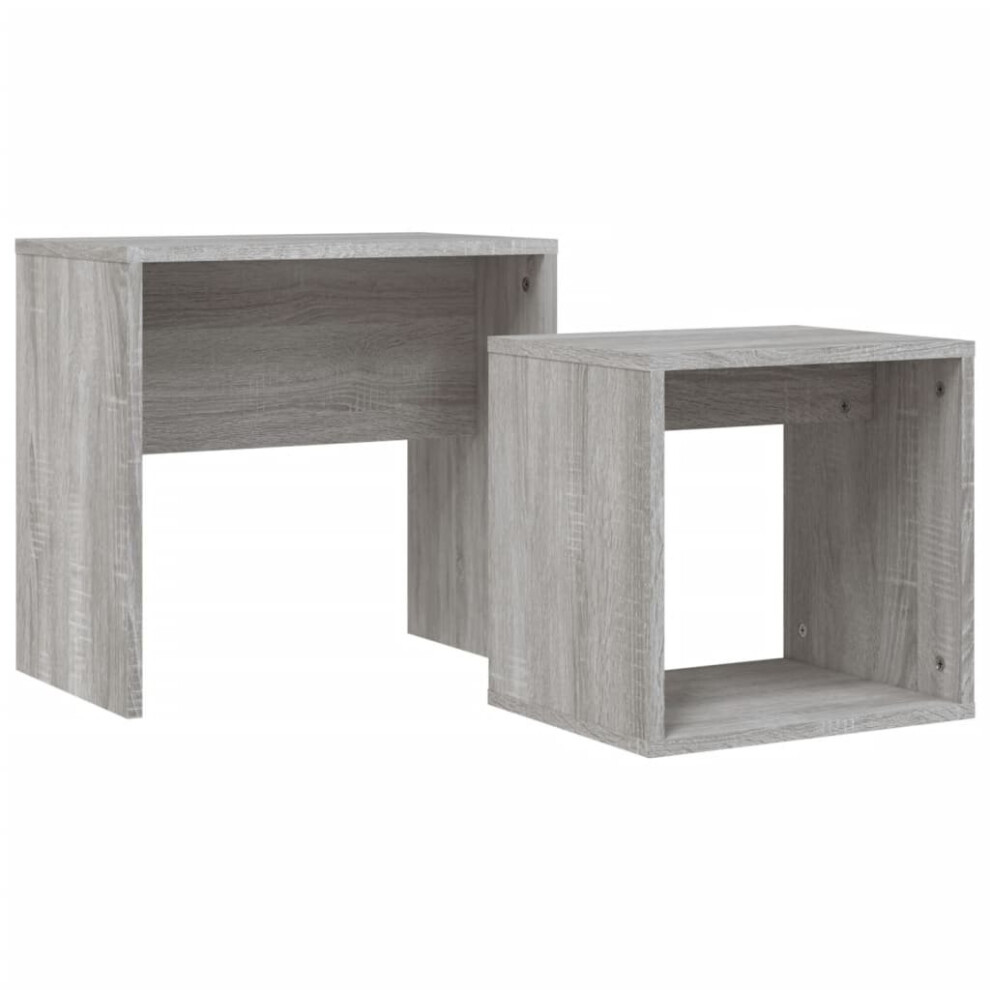 (grey sonoma) vidaXL Coffee Table Set Chipboard Living Room Furniture Table Multi Colours