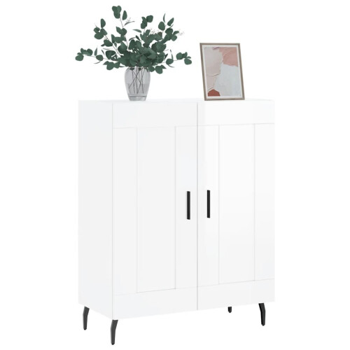 VidaXL (high gloss white) vidaXL Sideboard Storage Cabinet Side Cabinet Cupboard White Engineered Wood 2