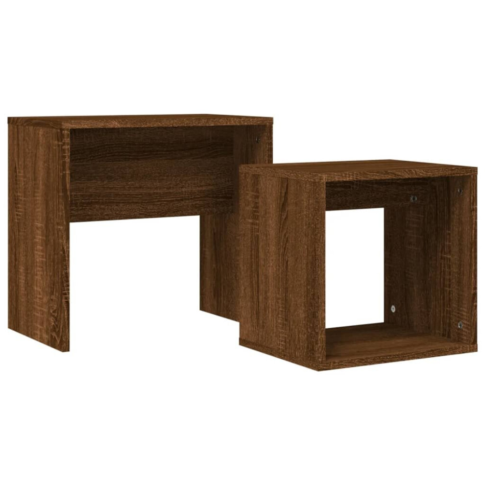 (brown oak) vidaXL Coffee Table Set Chipboard Living Room Furniture Table Multi Colours