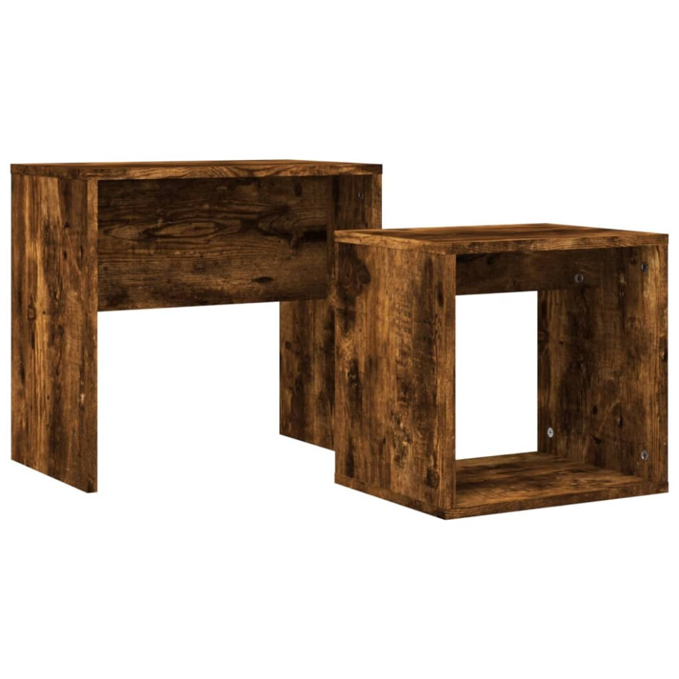 (smoked oak) vidaXL Coffee Table Set Chipboard Living Room Furniture Table Multi Colours