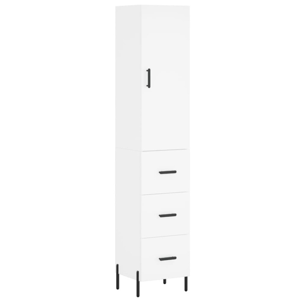 Vidaxl (White) Highboard Sideboard Storage Cabinet Side Cabinet White Engineered Wood