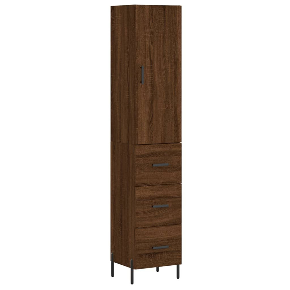 (brown oak) vidaXL Highboard Sideboard Storage Cabinet Side Cabinet White Engineered Wood