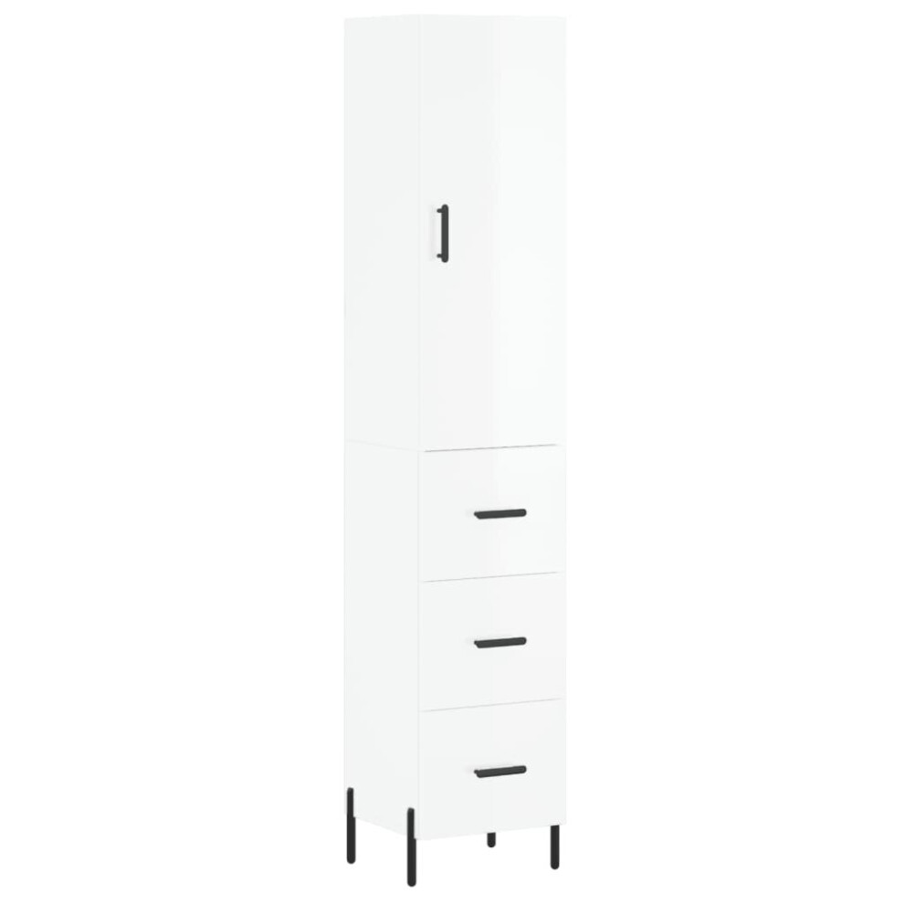 (high gloss white) vidaXL Highboard Sideboard Storage Cabinet Side Cabinet White Engineered Wood