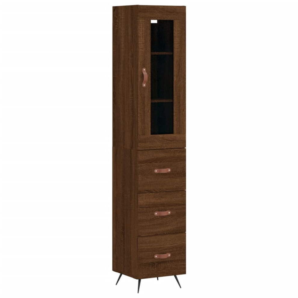 (brown oak) vidaXL Highboard Sideboard Cupboard Side Cabinet Grey Sonoma Engineered Wood