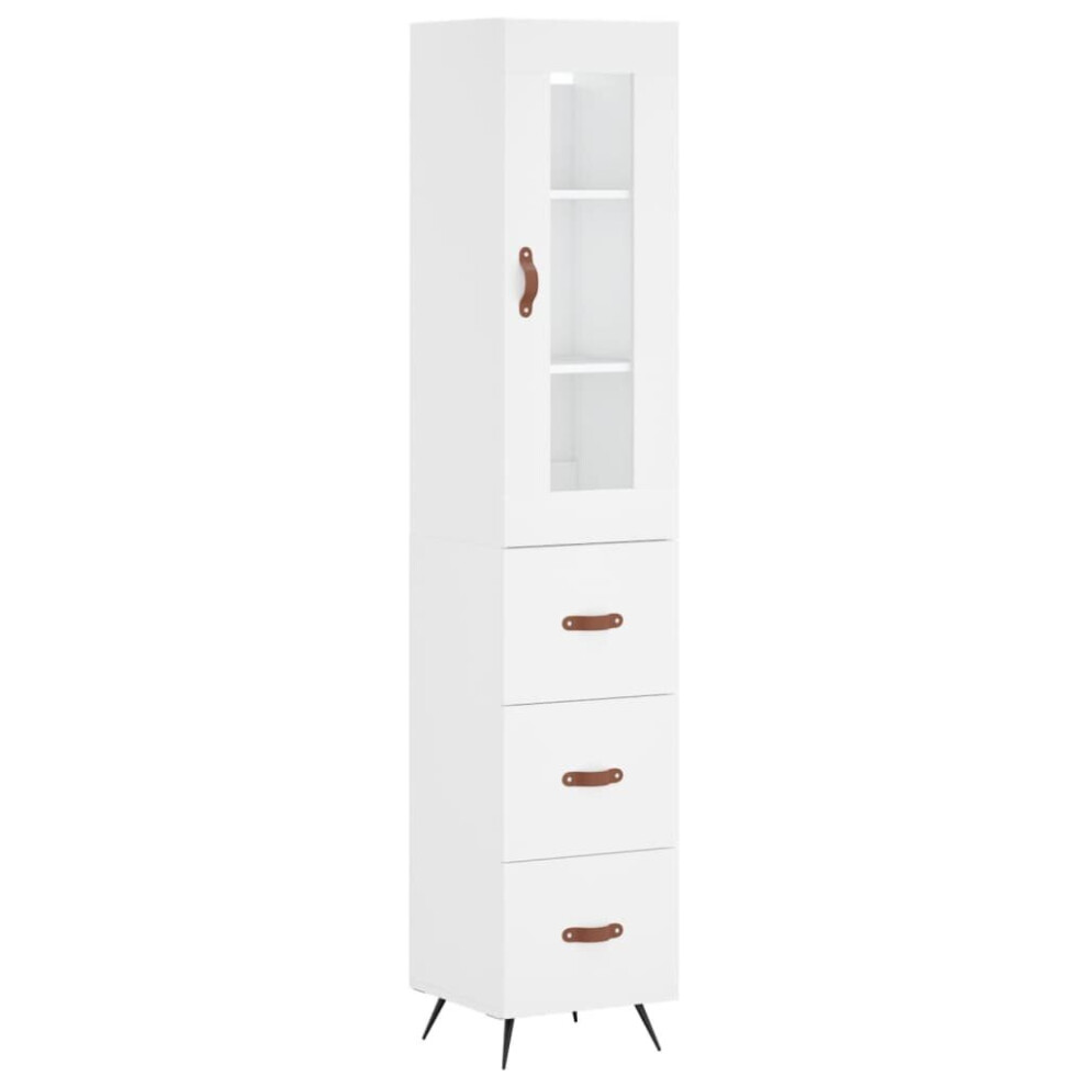 (white) vidaXL Highboard Sideboard Cupboard Side Cabinet Grey Sonoma Engineered Wood