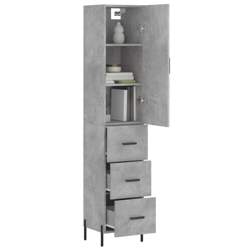 VidaXL (concrete grey) vidaXL Highboard Sideboard Storage Cabinet Side Cabinet White Engineered Wood 2