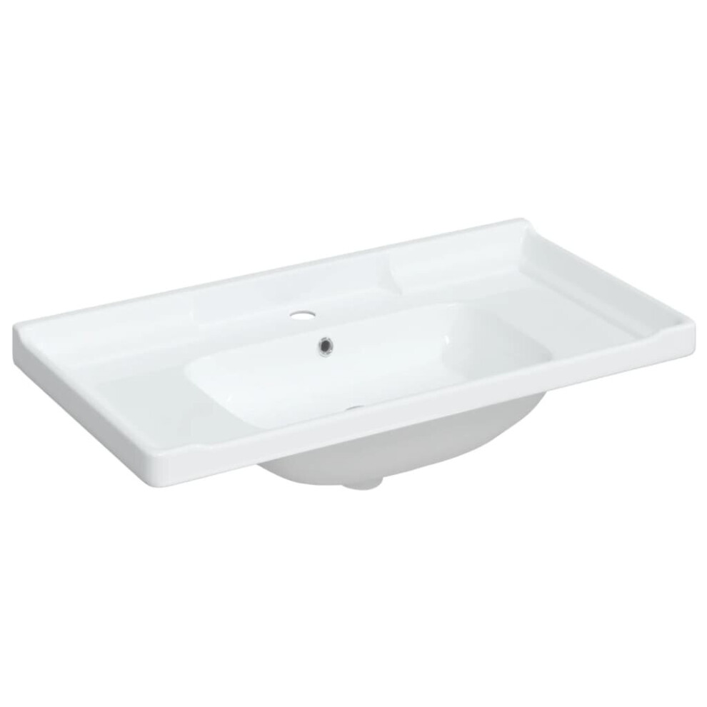 (91.5 x 48 x 23 cm) vidaXL Bathroom Sink Toilet Basin Sink Wash Basin White Rectangular Ceramic