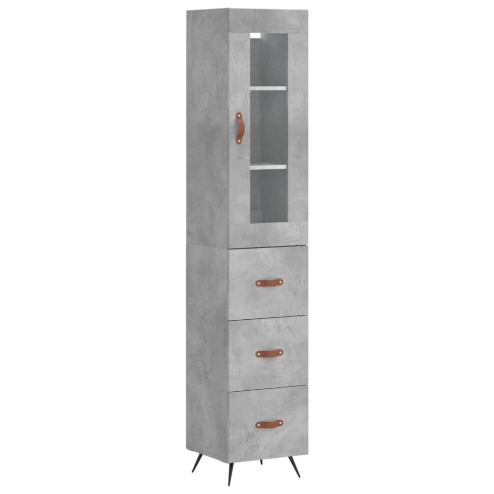 (concrete grey) vidaXL Highboard Sideboard Cupboard Side Cabinet Grey Sonoma Engineered Wood