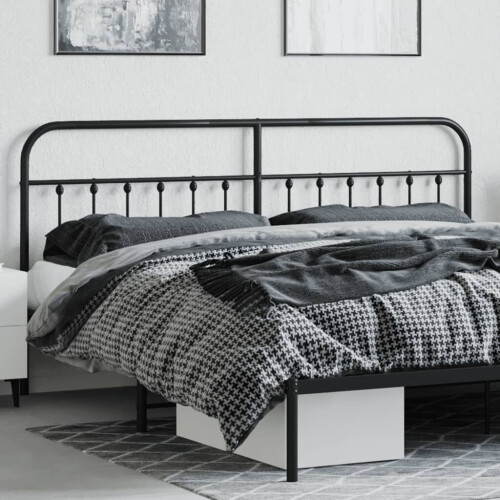 VidaXL (black, 193 cm) vidaXL Metal Headboard Bed Header Bed Headboard Black Headboard Black 75 cm 2
