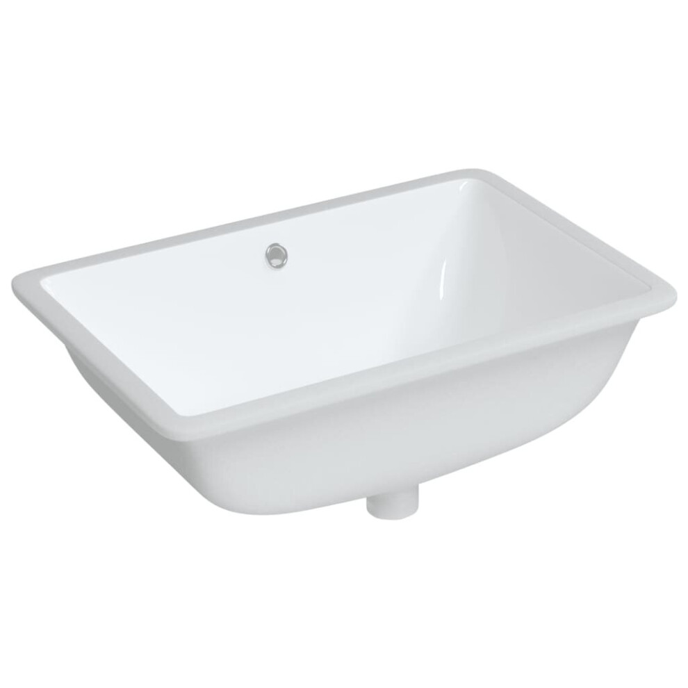 (60 x 40 x 21 cm) vidaXL Bathroom Sink Basin Sink Toilet Wash Basin White Rectangular Ceramic