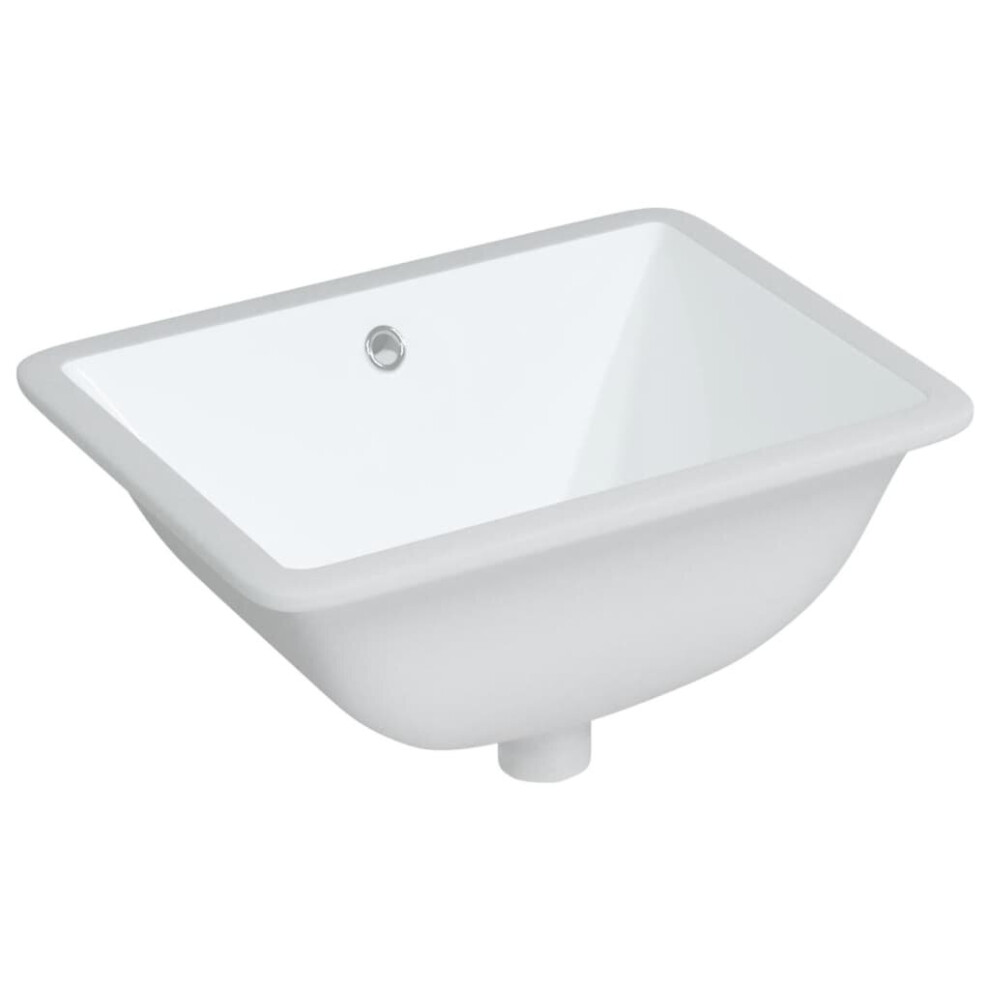 (47.5 x 35 x 19.5 cm) vidaXL Bathroom Sink Basin Sink Toilet Wash Basin White Rectangular Ceramic