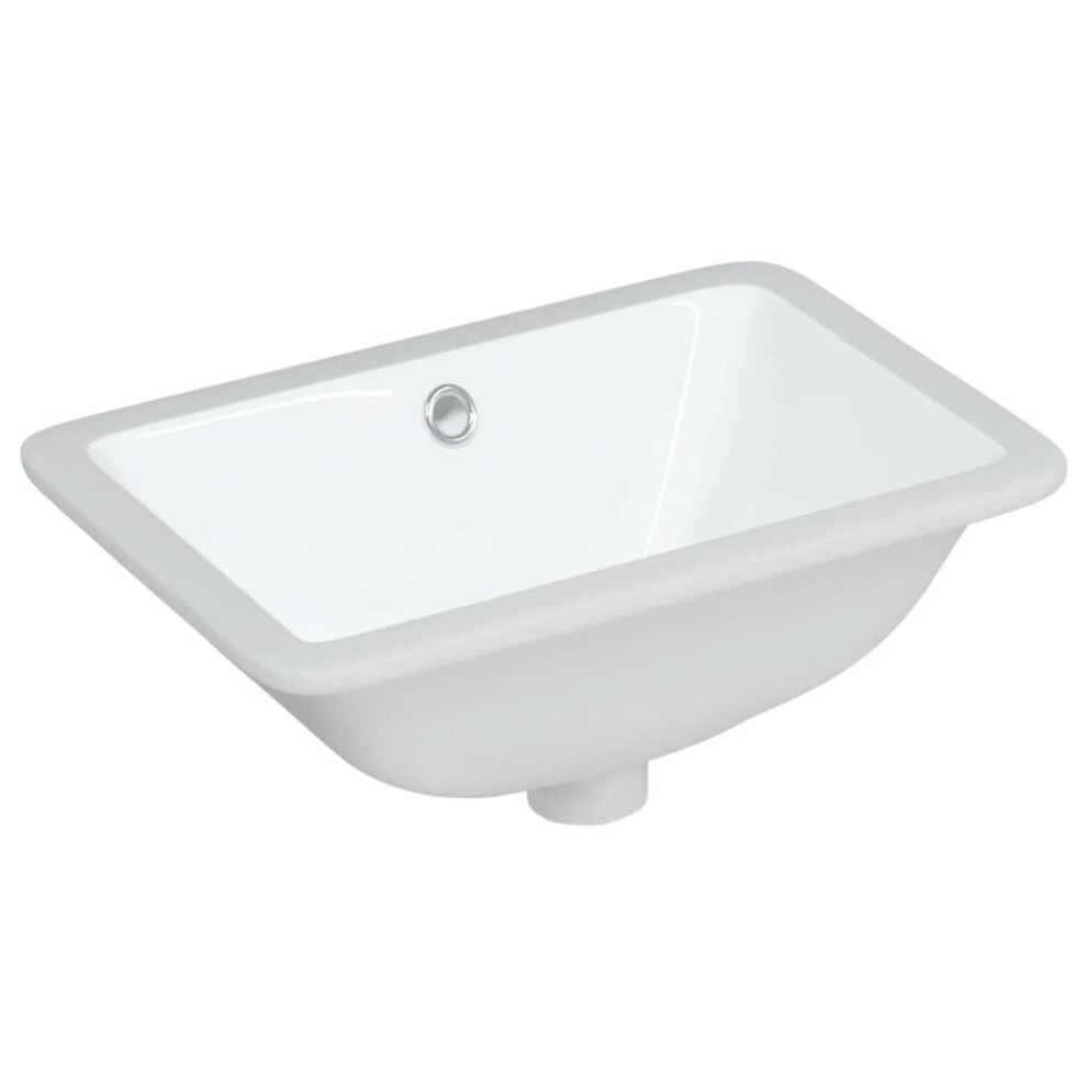 (41.5 x 26 x 18.5 cm) vidaXL Bathroom Sink Basin Sink Toilet Wash Basin White Rectangular Ceramic