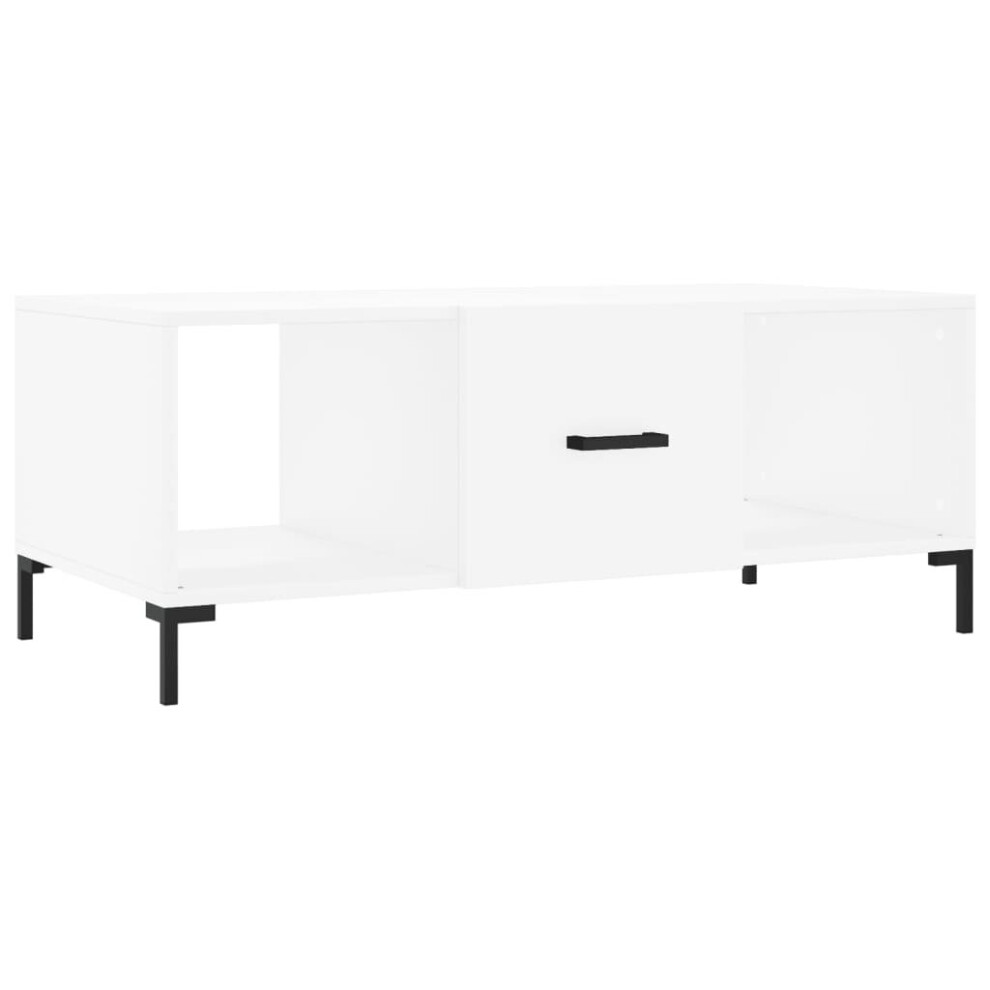 Vidaxl (White) Coffee Table Side Table Sofa Table With Storage White Engineered Wood