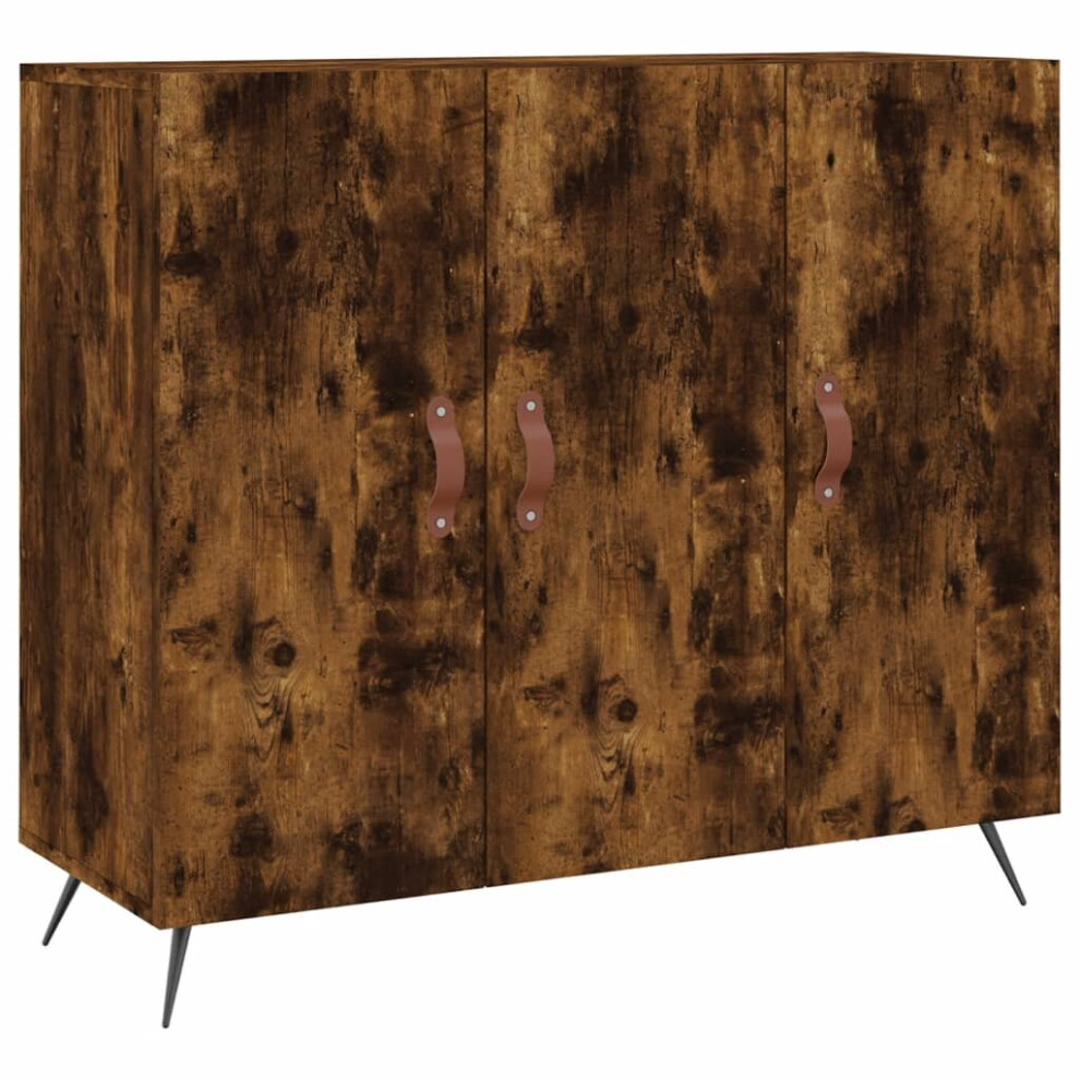 Vidaxl (Smoked Oak) Sideboard Storage Cabinet Side Cabinet Cupboard White Engineered Wood
