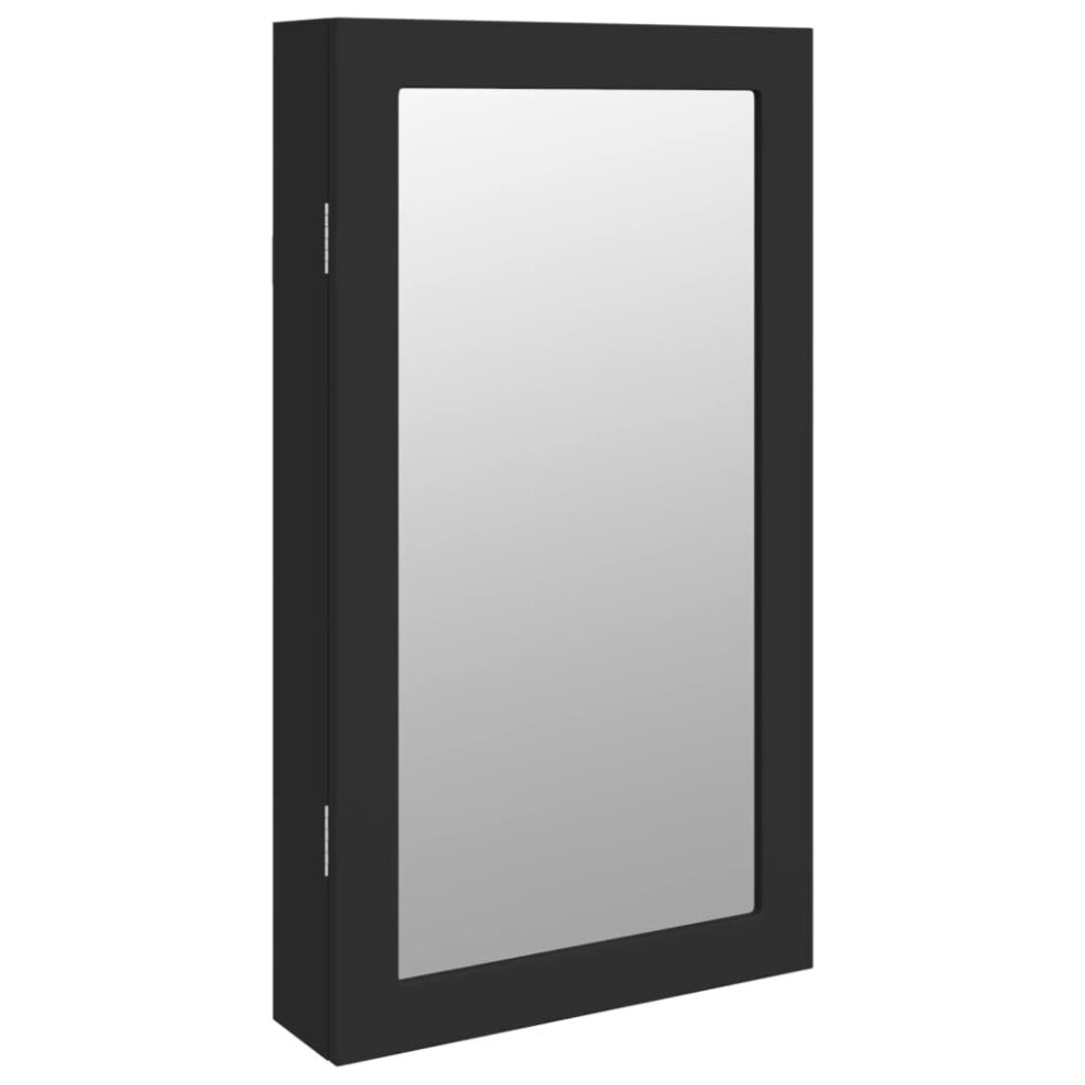 (black) vidaXL Mirror Jewellery Cabinet Mirror Armoire with LED Lights Wall Mounted