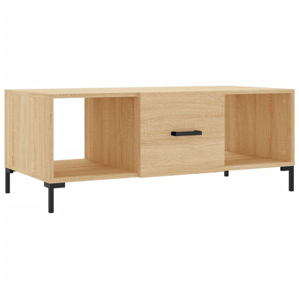Vidaxl (Sonoma Oak) Coffee Table Side Table Sofa Table With Storage White Engineered Wood
