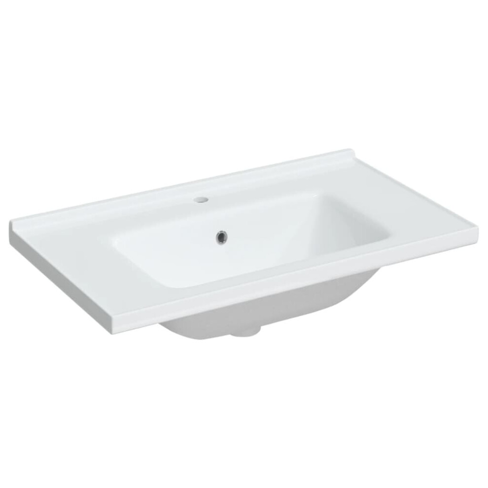 (81 x 48 x 19.5 cm) vidaXL Bathroom Sink Toilet Basin Sink Wash Basin White Rectangular Ceramic