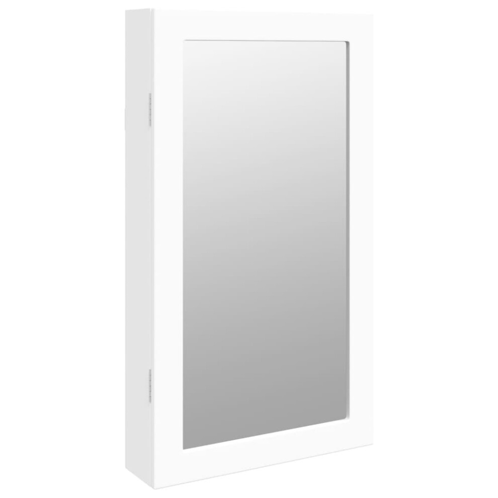 (white) vidaXL Mirror Jewellery Cabinet Mirror Armoire with LED Lights Wall Mounted