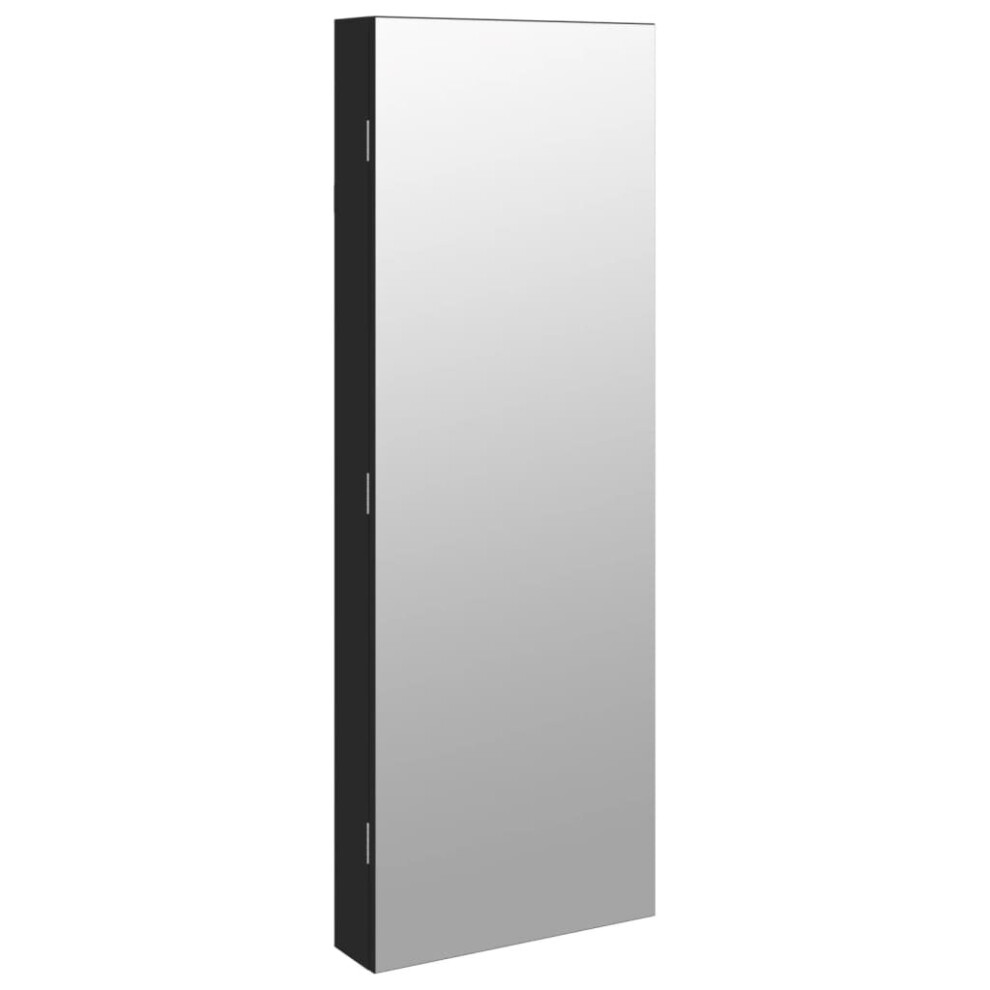 (black) vidaXL Mirror Jewellery Cabinet Cupboard with LED Lights Wall Mounted White