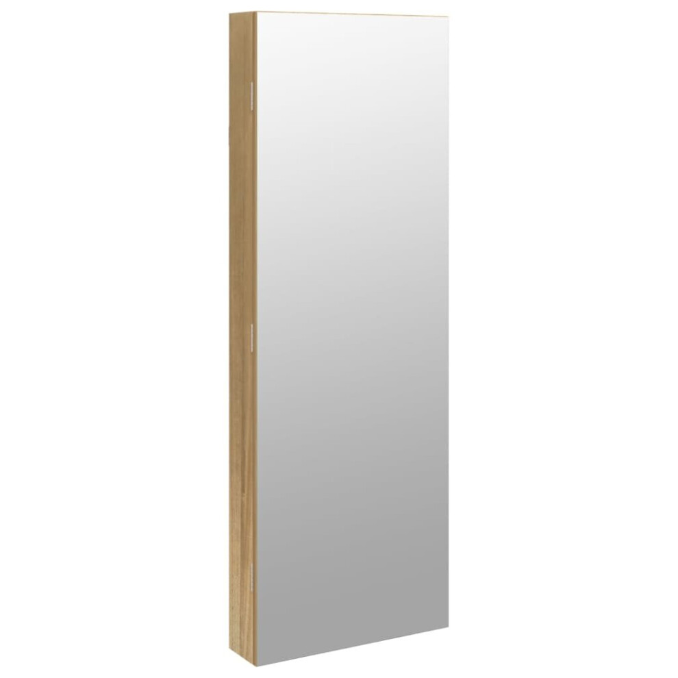 Vidaxl (Brown) Mirror Jewellery Cabinet Cupboard With Led Lights Wall Mounted White