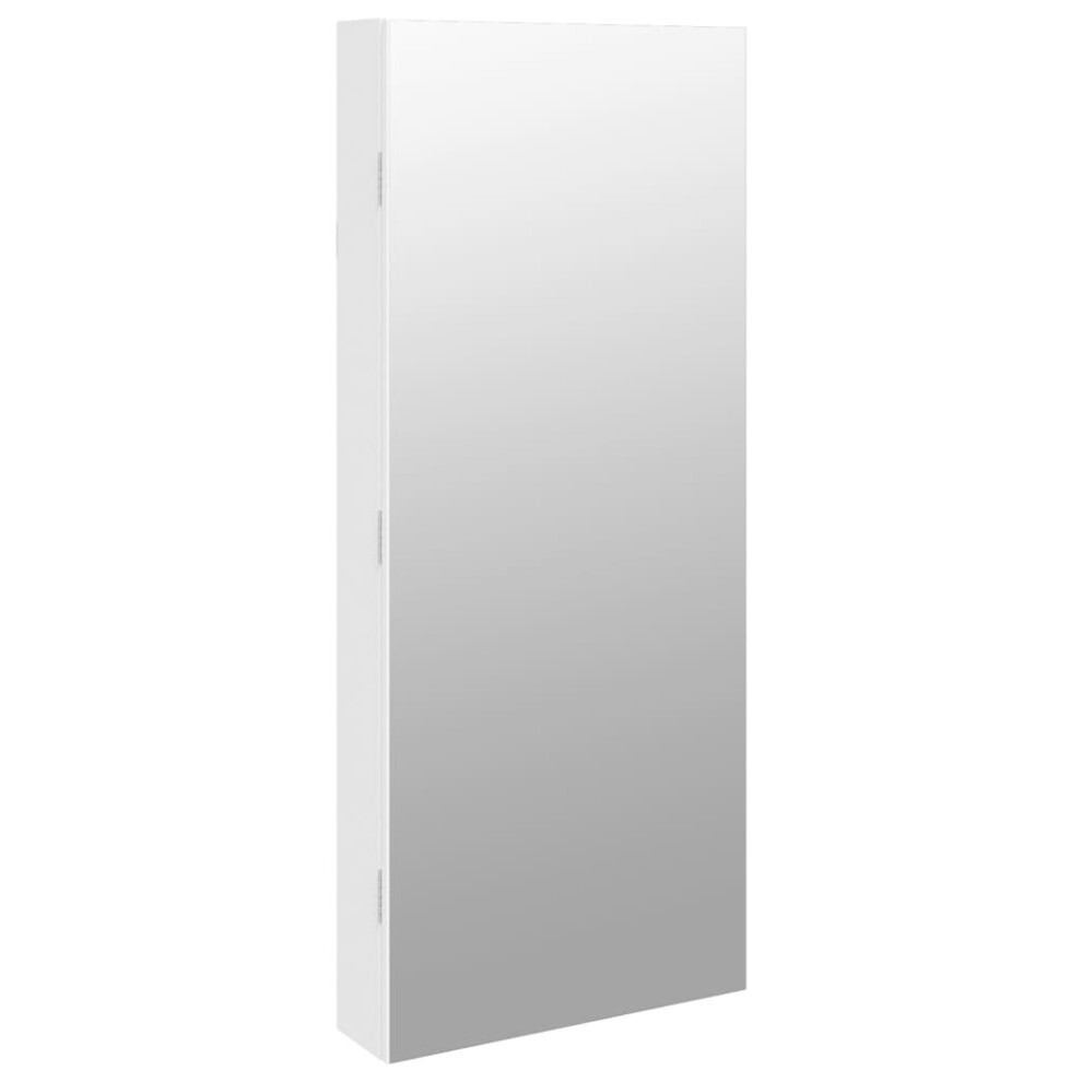 (white) vidaXL Mirror Jewellery Cabinet Cupboard with LED Lights Wall Mounted White