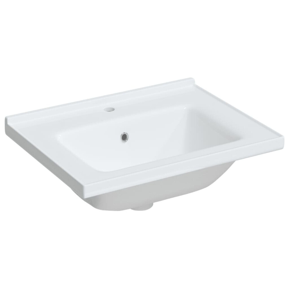 (61 x 48 x 19.5 cm) vidaXL Bathroom Sink Toilet Basin Sink Wash Basin White Rectangular Ceramic