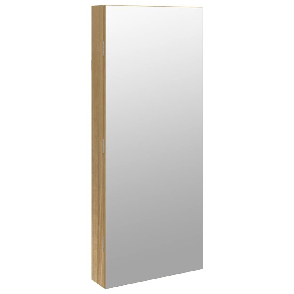 (brown) vidaXL Mirror Jewellery Cabinet Cupboard with LED Lights Wall Mounted White