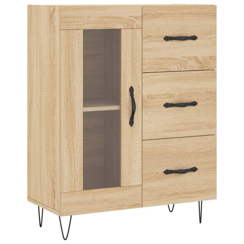 (sonoma oak) vidaXL Sideboard Storage Cabinet Side Cabinet Cupboard White Engineered Wood