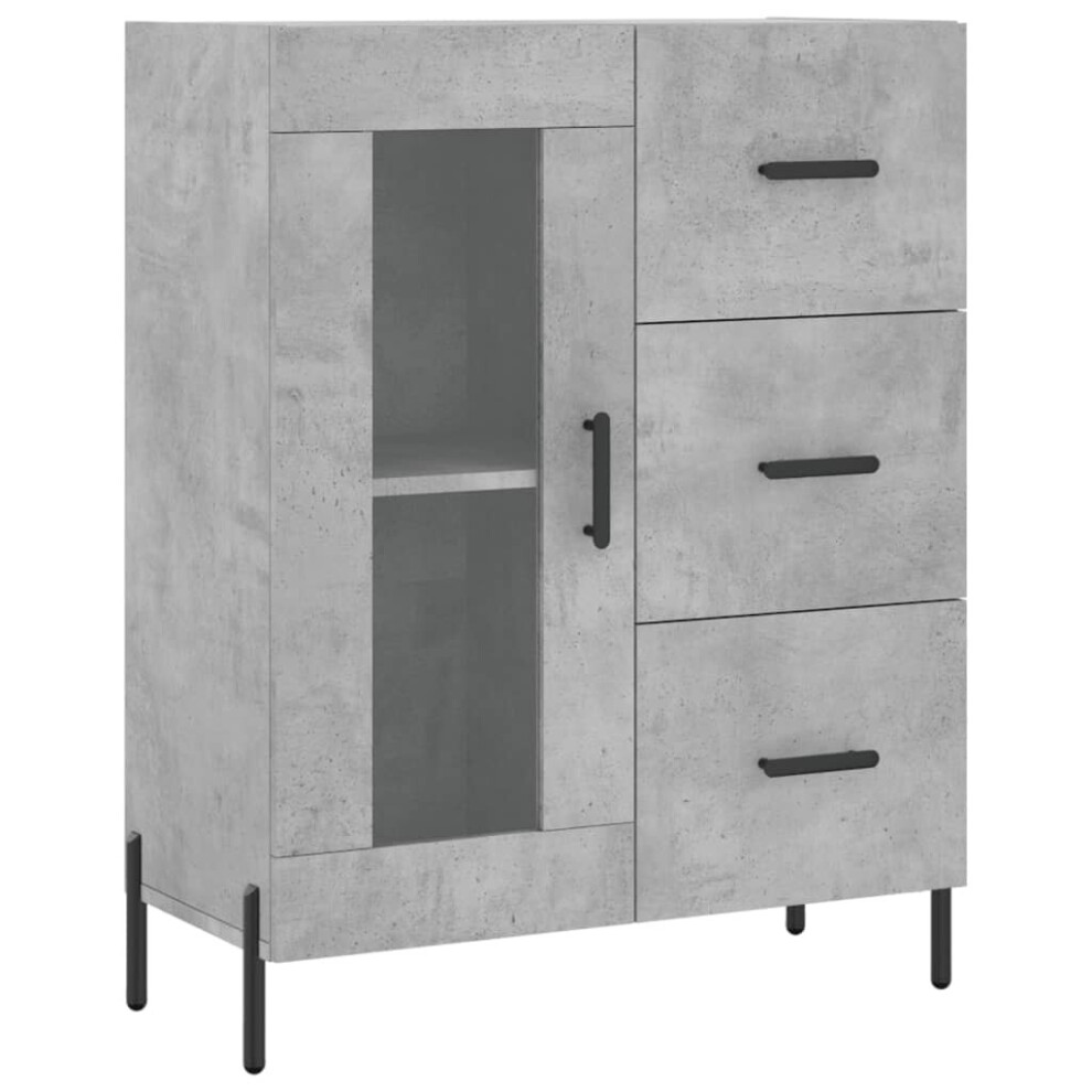 Vidaxl (Concrete Grey) Sideboard Storage Cabinet Side Cabinet Cupboard White Engineered Wood