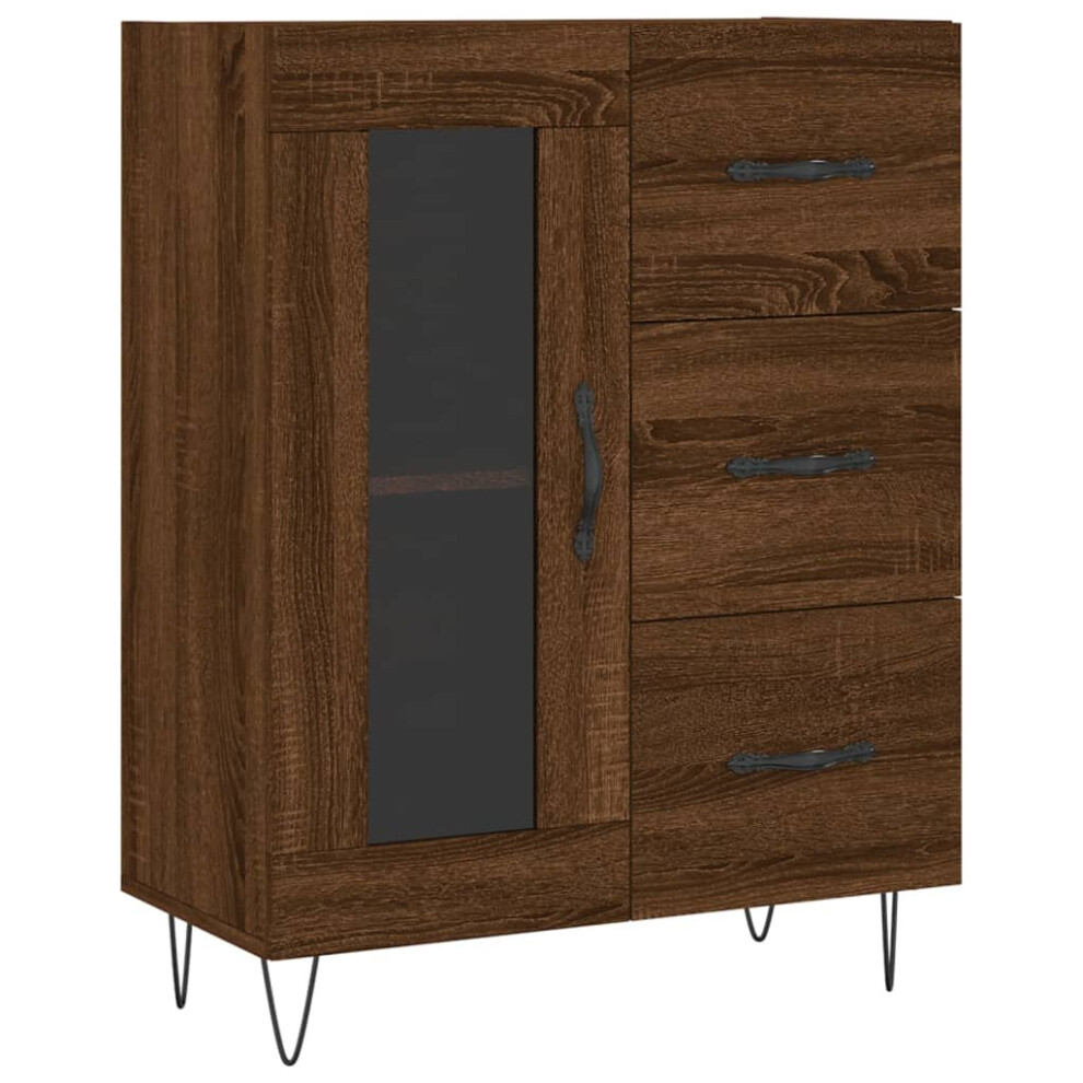 (brown oak) vidaXL Sideboard Storage Cabinet Side Cabinet Cupboard White Engineered Wood