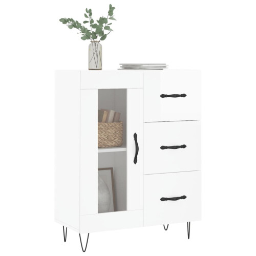 VidaXL (high gloss white) vidaXL Sideboard Storage Cabinet Side Cabinet Cupboard White Engineered Wood 2