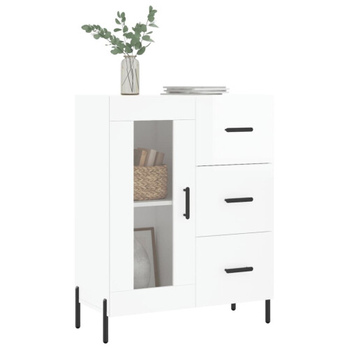 VidaXL (high gloss white) vidaXL Sideboard Storage Cabinet Side Cabinet Cupboard White Engineered Wood 2