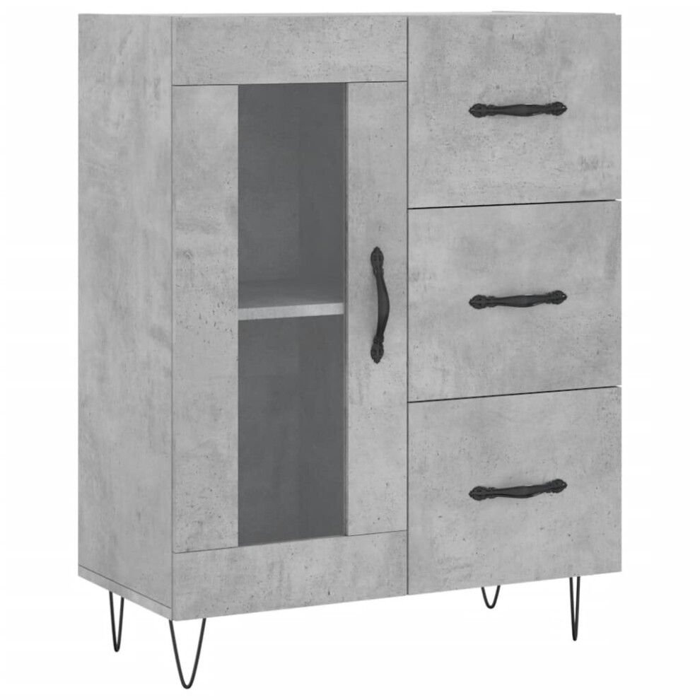 (concrete grey) vidaXL Sideboard Storage Cabinet Side Cabinet Cupboard White Engineered Wood