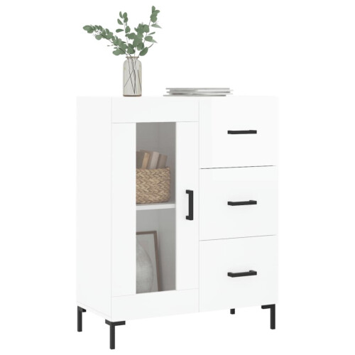 VidaXL (high gloss white) vidaXL Sideboard Storage Cabinet Side Cabinet Cupboard White Engineered Wood 2
