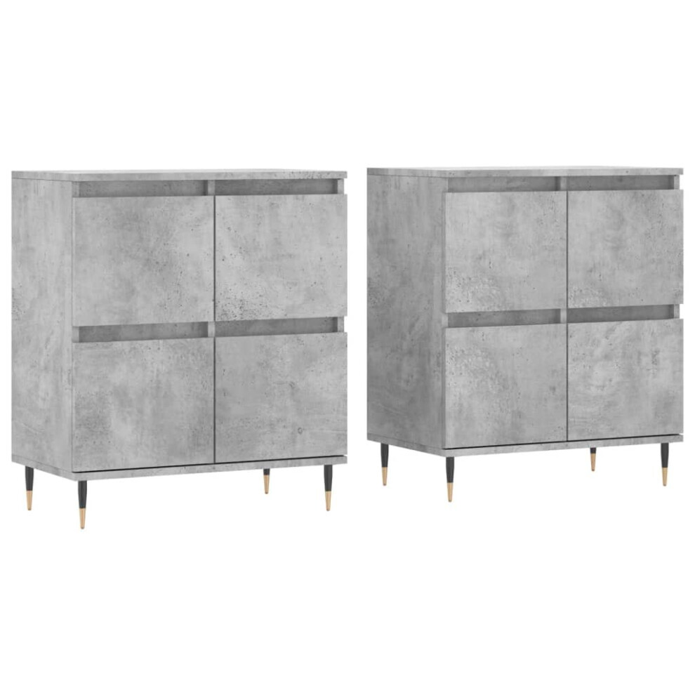 (concrete grey) vidaXL Sideboards Side Cabinet Storage Cabinet 2 pcs White Engineered Wood