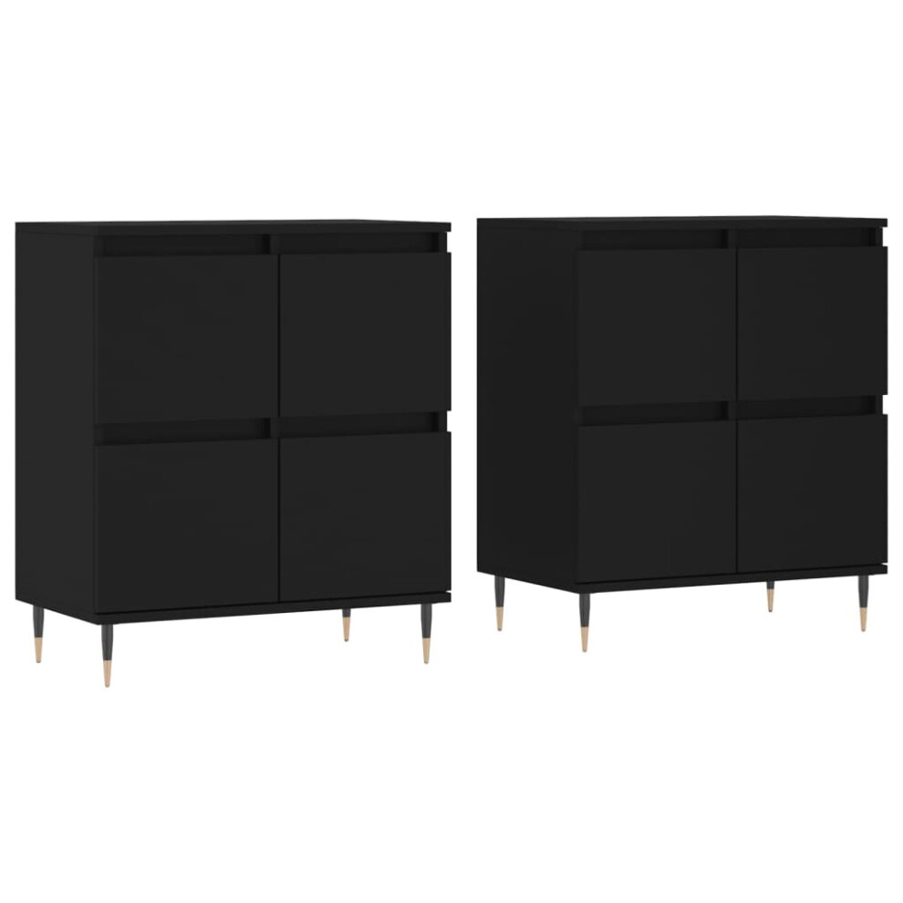 (black) vidaXL Sideboards Side Cabinet Storage Cabinet 2 pcs White Engineered Wood