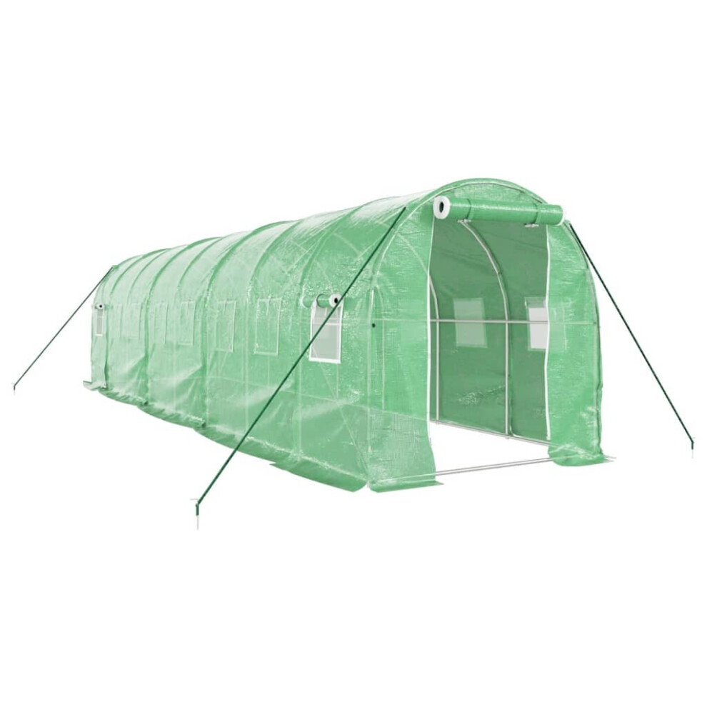 (green, 8 x 2 x 2 m) vidaXL Greenhouse Plant House with Steel Frame Polytunnel Greenhouse Green