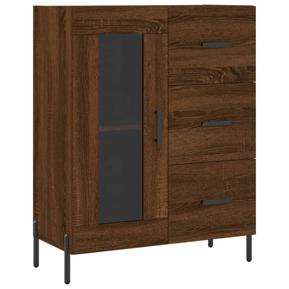 (brown oak) vidaXL Sideboard Storage Cabinet Side Cabinet Cupboard White Engineered Wood