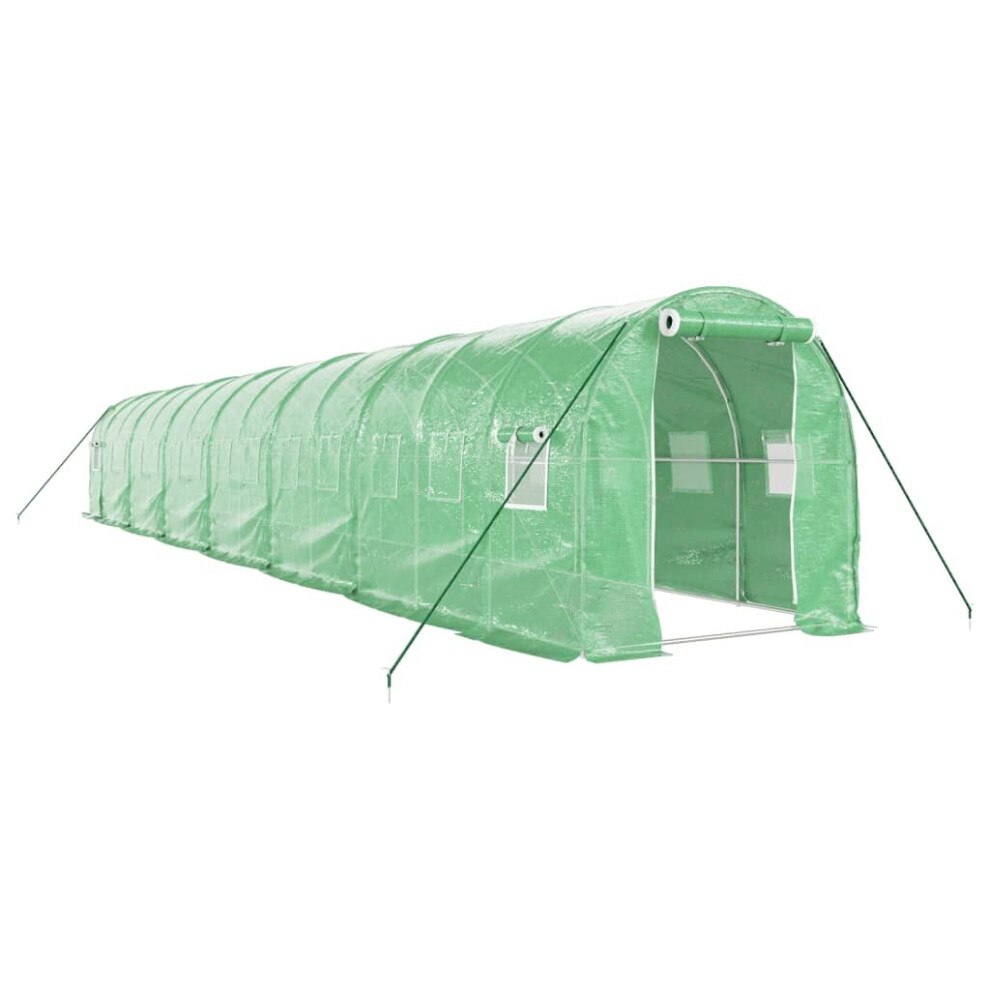 (green, 14 x 2 x 2 m) vidaXL Greenhouse Plant House with Steel Frame Polytunnel Greenhouse Green