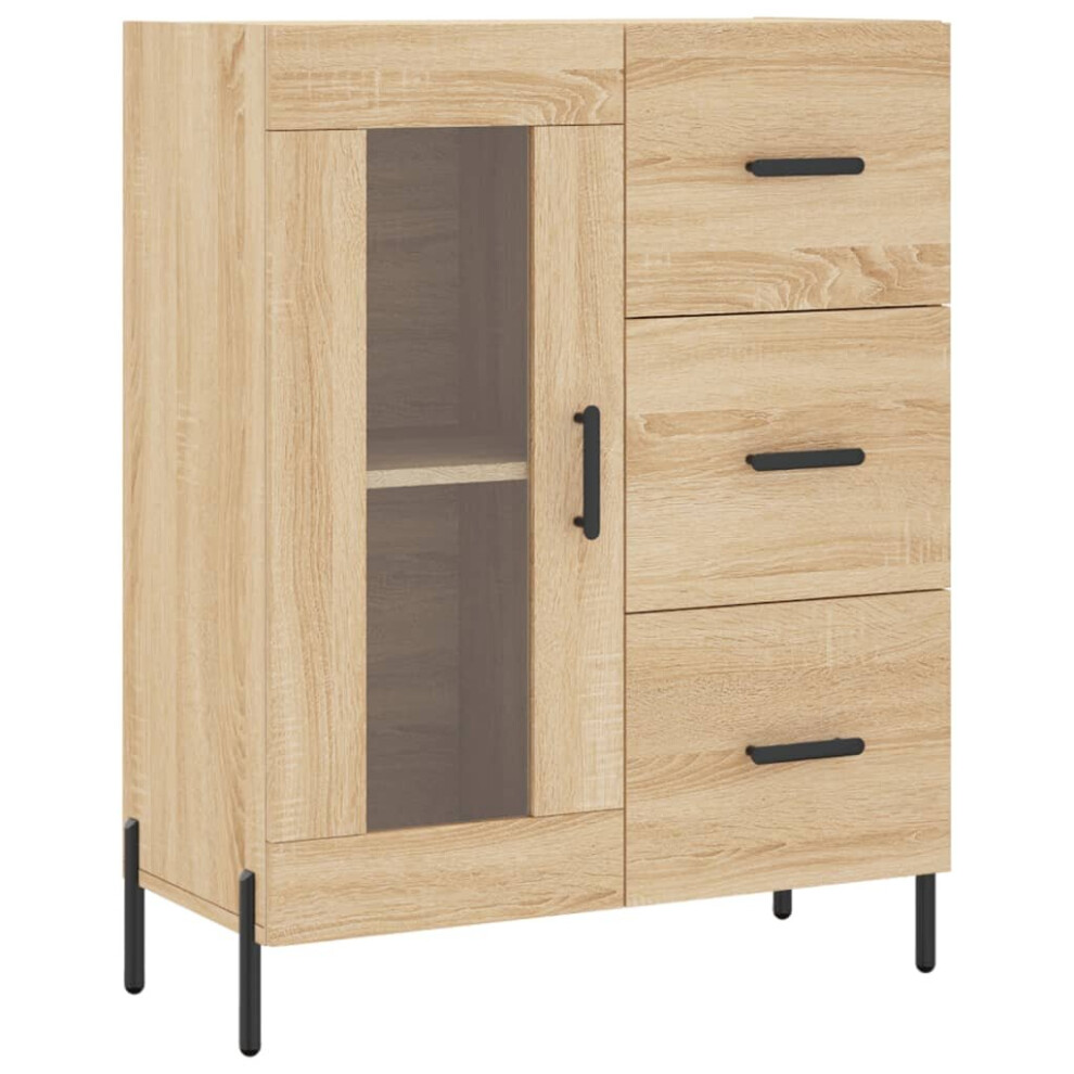 (sonoma oak) vidaXL Sideboard Storage Cabinet Side Cabinet Cupboard White Engineered Wood