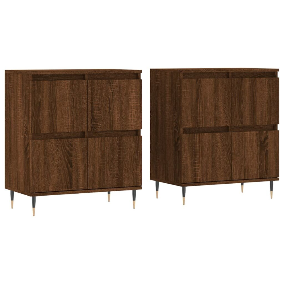 (brown oak) vidaXL Sideboards Side Cabinet Storage Cabinet 2 pcs White Engineered Wood