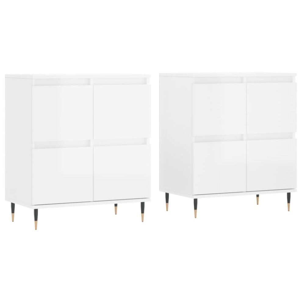 (high gloss white) vidaXL Sideboards Side Cabinet Storage Cabinet 2 pcs White Engineered Wood