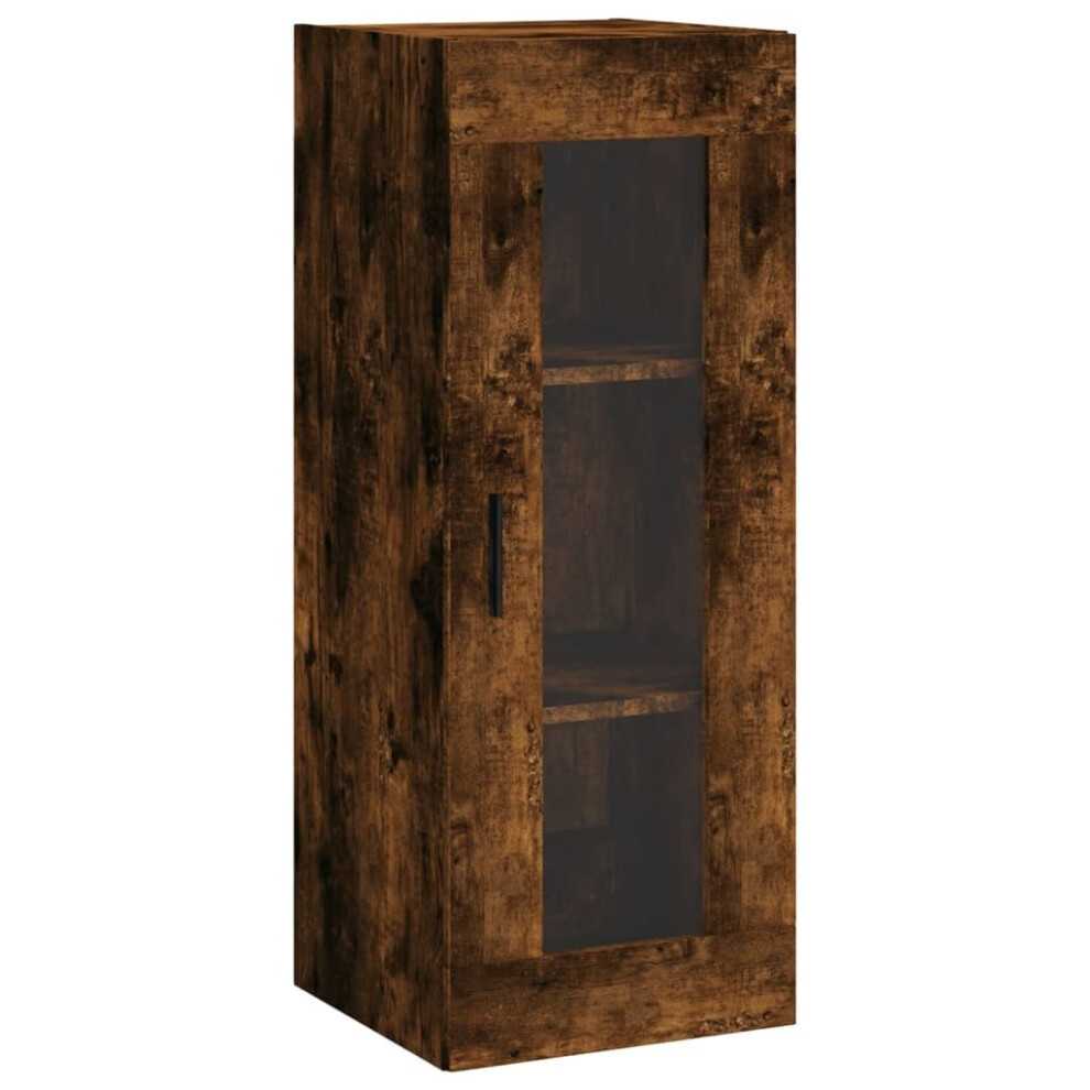 vidaXL Wall Mounted Cabinet Smoked Oak Brown 34.5x34x90 cm - Image 2