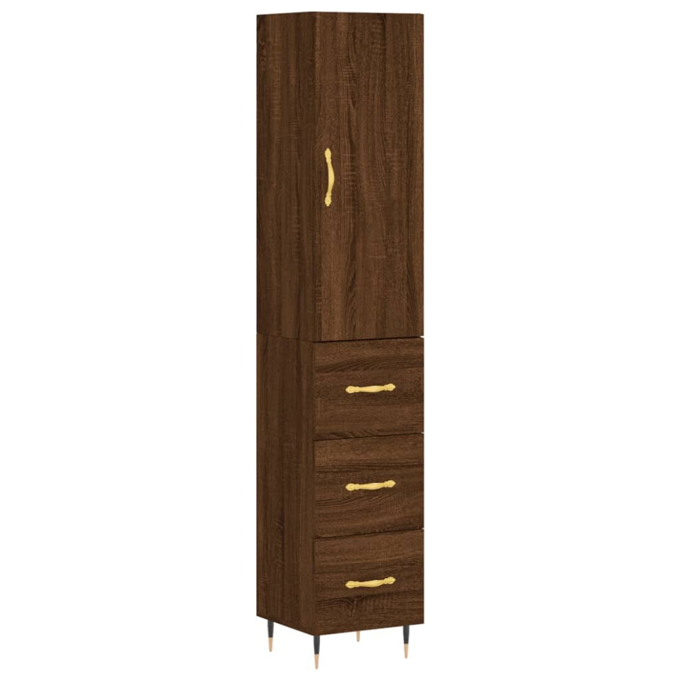 (brown oak) vidaXL Highboard Sideboard Storage Cabinet Side Cabinet Black Engineered Wood