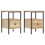 VidaXL (sonoma oak) vidaXL Bedside Cabinets Nightstand Bedside Table 2 pcs Black Engineered Wood 2