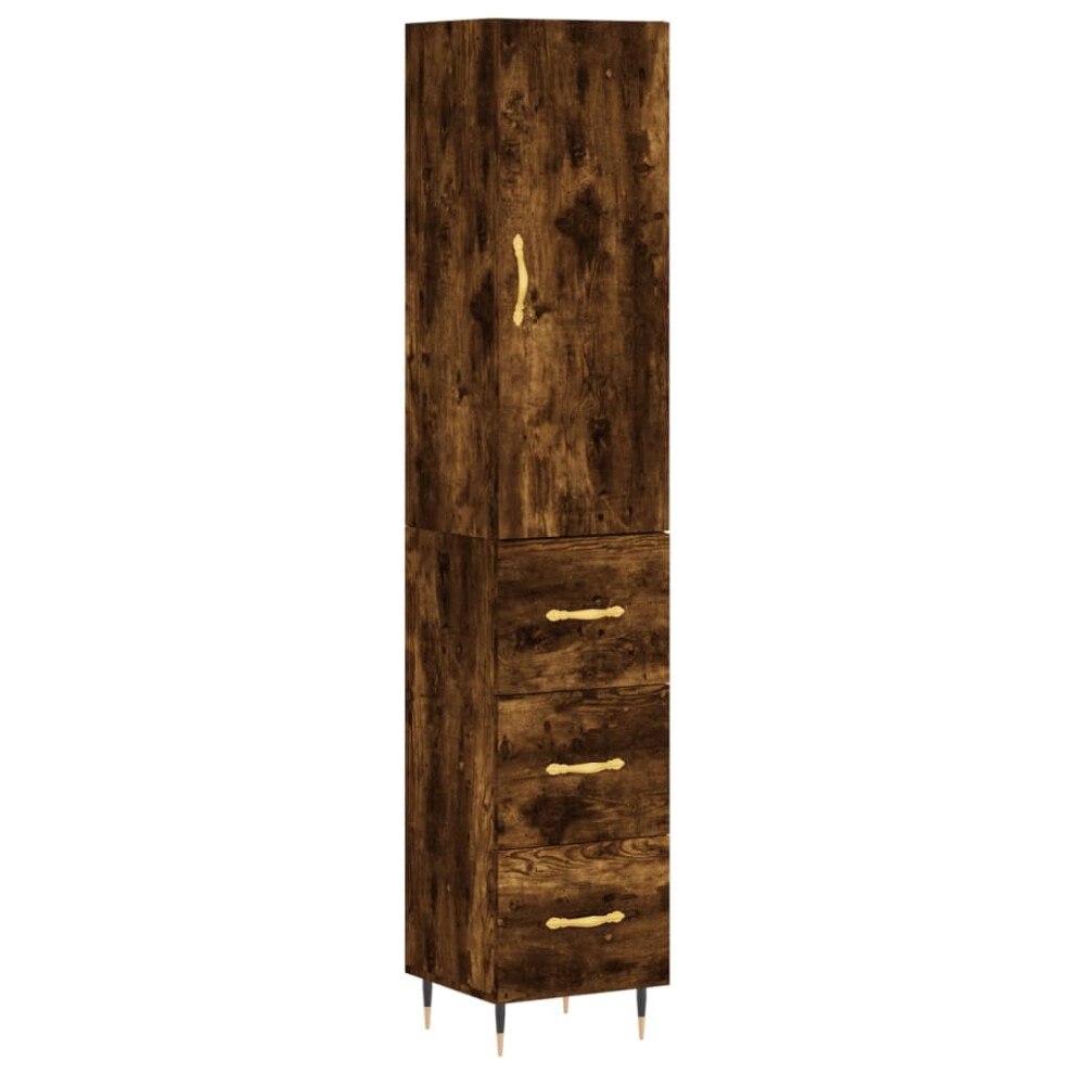 (smoked oak) vidaXL Highboard Sideboard Storage Cabinet Side Cabinet Black Engineered Wood