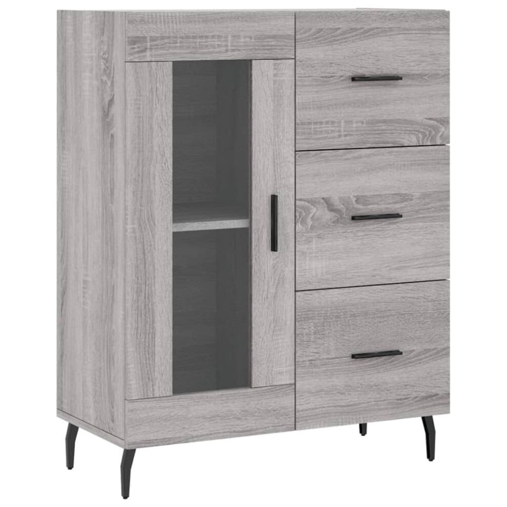 (grey sonoma) vidaXL Sideboard Storage Cabinet Side Cabinet Cupboard White Engineered Wood