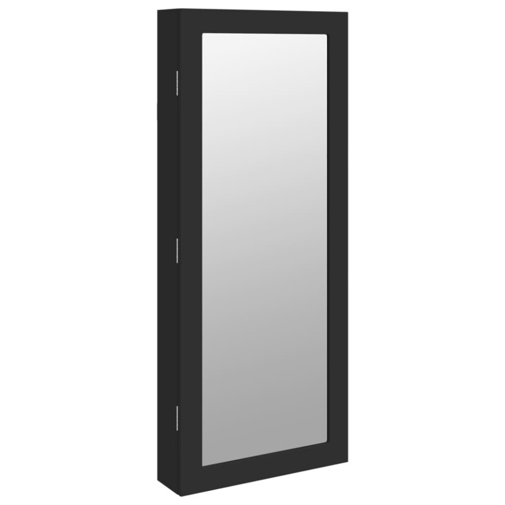 (black) vidaXL Mirror Jewellery Cabinet Mirror Armoire with LED Lights Wall Mounted