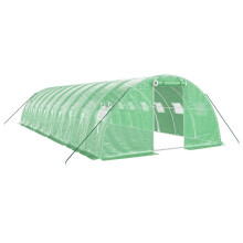 (green, 10 x 4 x 2 m) vidaXL Greenhouse Plant House with Steel Frame Polytunnel Greenhouse White