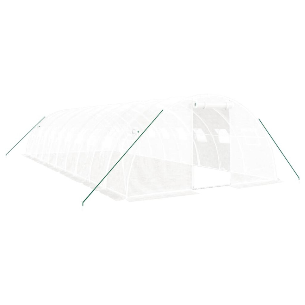 (white, 10 x 4 x 2 m) vidaXL Greenhouse Plant House with Steel Frame Polytunnel Greenhouse White